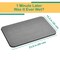 DURABLEZ Japanese Style 23.6'' x 15.3'' Fast Water Absorbing Diatomite Stone Bath Mat with Anti Slip Pad and Soap Dish Grey